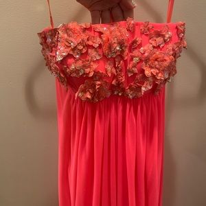 Prom dresses- Pink/Orange (2), royal blue (2/4), blue/tan (1), light blue (2)